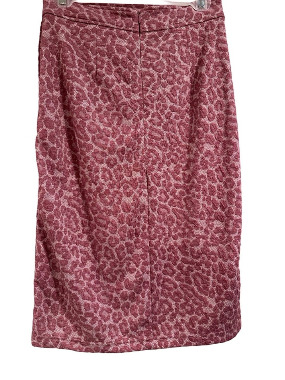 Current Air Buttoned Leopard Pencil Skirt Rose Pink Midi Side Buttons XS NWT - Picture 5 of 16